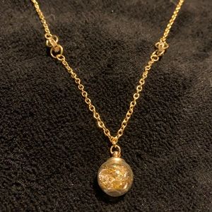 Handmade Gold Glitter Rhinestone Spaced Necklace